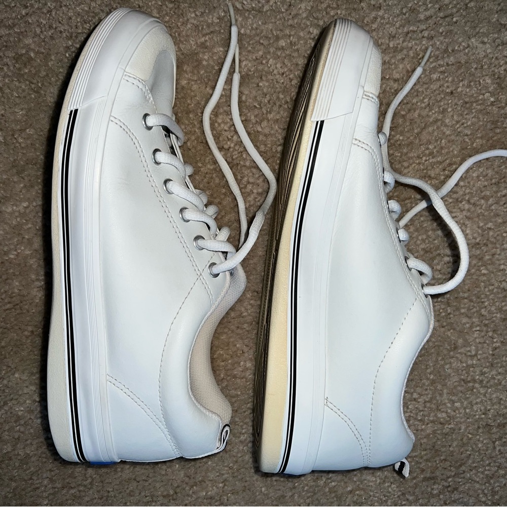 Vintage Women’s Keds White Leather Sneakers-Size 8